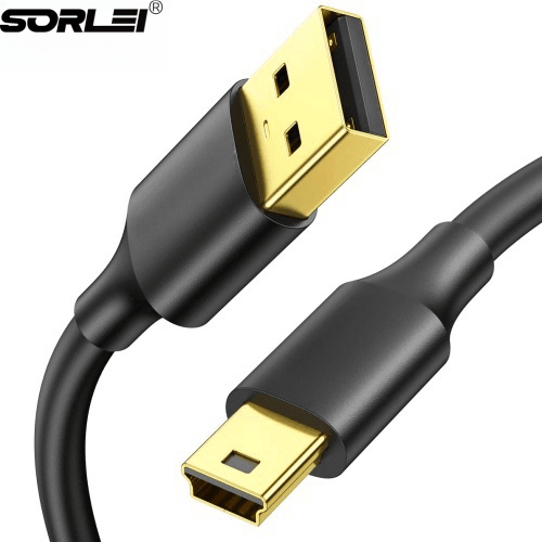 Golden Head Mini USB 5 Pin data Cable Charger for Data Sync for Digital Camera