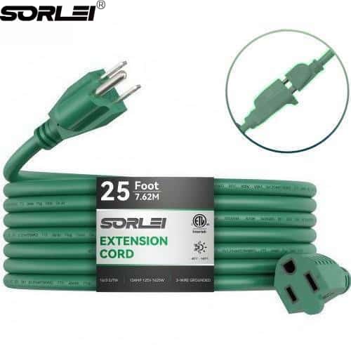 3 Prong Waterproof AWG SJTW Black PVC Jacket Electric Extension Cord NEMA Female End US Plug Standard ETL Certified