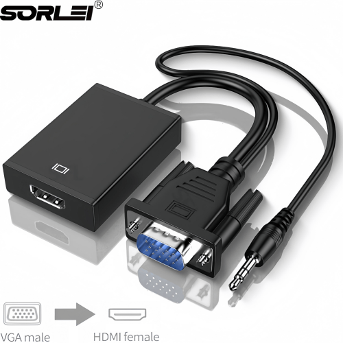 Full HD VGA Male to HDMI Female 1080P Output HDTV With Audio Video Cable Converter Adapter for PC laptop to HDTV Projector