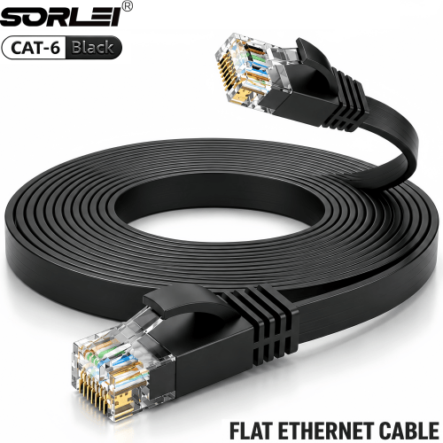 Cat6 Flat Ethernet Cable RJ45 High Speed Gigabit LAN Network Cable 1000Mbps Internet Patch Cord for Router PC 