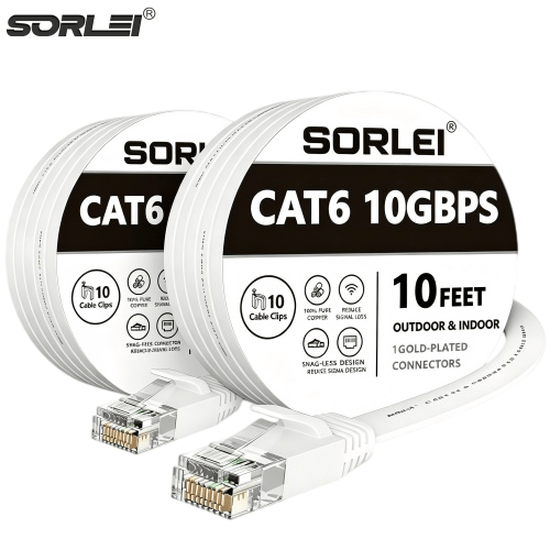  Factory Direct Sales SSTP CAT6 Flat Patch Cord Cable High Speed 32AWG BC Ethernet Cable for Computer Router